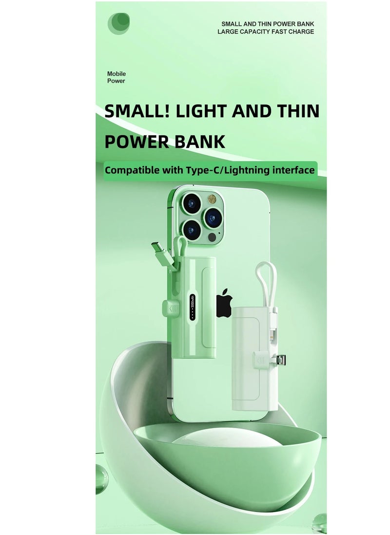 xinzhen - Fast Charging iPhone Power Bank 5000mAh Mini Battery Pack - Type-C Input, Lightning Output Pink - Image 1