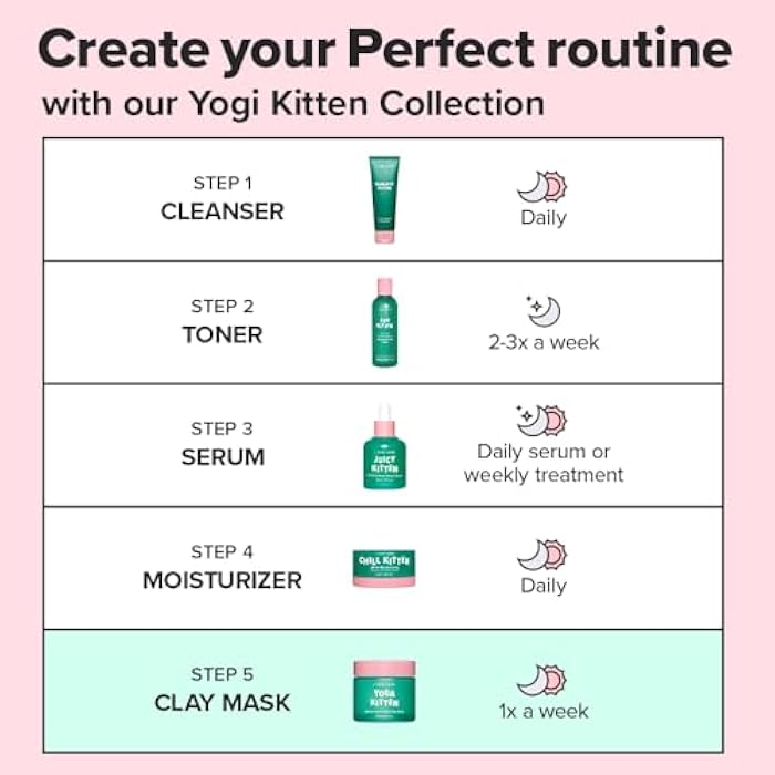 I DEW CARE Heartleaf Clay Mask - Yoga Kitten | Wash-off, For Blemish-prone with Kaolin, Heartleaf, Tea Tree Extract, Home Spa, Korean Skincare, Glass Skin Look, Soothing, Christmas Gifts, 2.5 FL Oz - Image 3