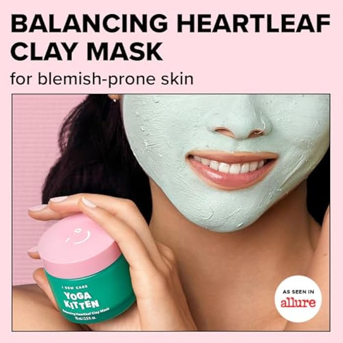 I DEW CARE Heartleaf Clay Mask - Yoga Kitten | Wash-off, For Blemish-prone with Kaolin, Heartleaf, Tea Tree Extract, Home Spa, Korean Skincare, Glass Skin Look, Soothing, Christmas Gifts, 2.5 FL Oz - Image 2