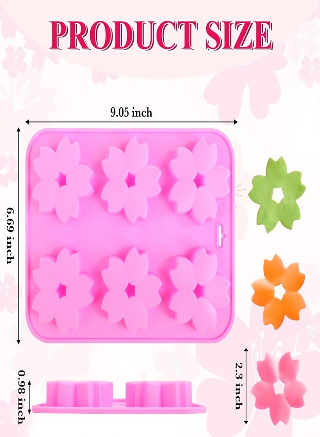 EORTA 2 Pack Sakura Flower Silicone Soap Molds, 6 Cavity Ice Cube Tray by EORTA for Mousse Chocolate Jelly Dessert Candy Pastry DIY Craft Valentine Day, 9.05 * 6.69inches - Image 4