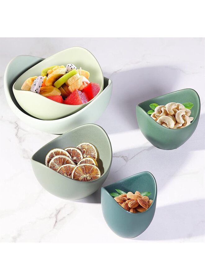 LAMAY Salad Bowls, 5 Packs Serving Bowls Porcelain,Lotus Shaped Pasta Bowls, Dishwasher & Microwave Safe, Unique Ceramic Bowls for Salad, Pasta, Soup, Rice, Ideal for Home and Restaurant - Image 5