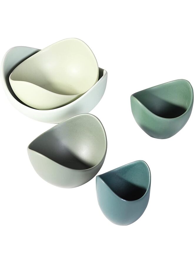 LAMAY Salad Bowls, 5 Packs Serving Bowls Porcelain,Lotus Shaped Pasta Bowls, Dishwasher & Microwave Safe, Unique Ceramic Bowls for Salad, Pasta, Soup, Rice, Ideal for Home and Restaurant - Image 2