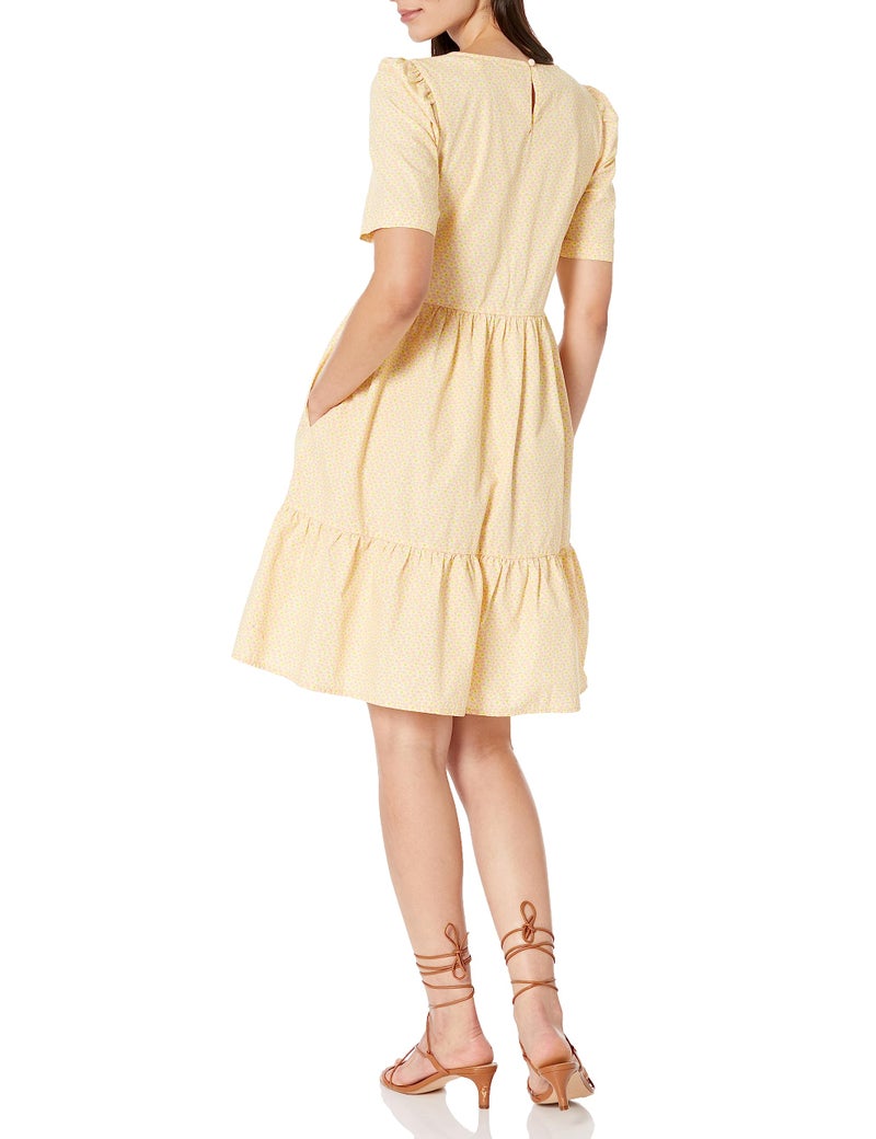 Levi's Women's Marcella Trapeze Dress, Evelyn Floral Almond Cream, Large - Image 2