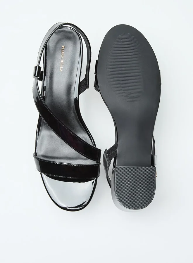 Flora Bella By Shoexpress Strappy Slip-On Sandals with Block Heels