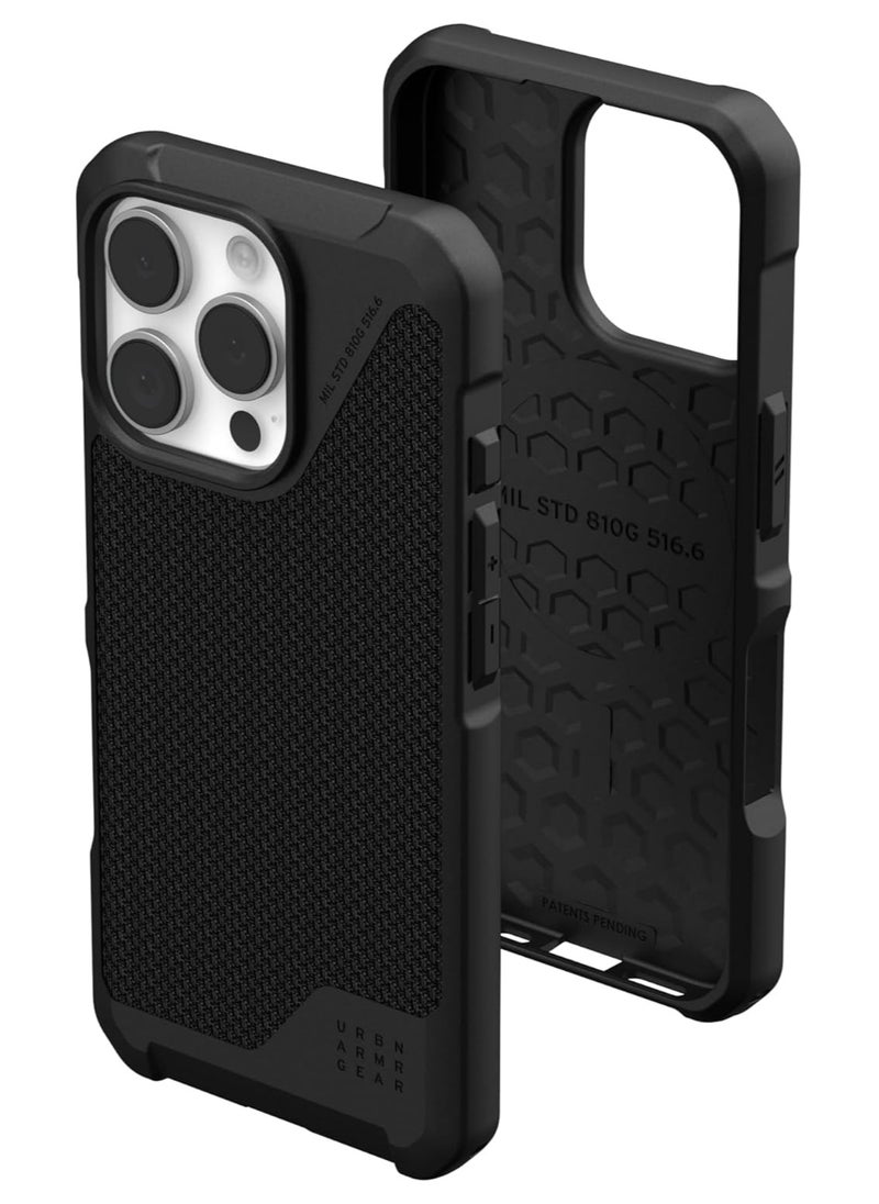 Urban Armor Gear غطاء حماية UAG Metropolis LT MagSafe لهاتف iPhone 16 PRO [تم اختباره عند السقوط من ارتفاع 18 قدمًا] - أسود كيفلر  - Image 1