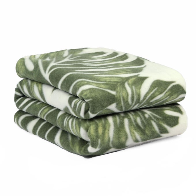 TROPICAL GREEN THROW GREEN LEAF GARDEN THROW TROPICAL BLANKET THROWS FOR SOFA LARGE BEDROOM OUTDOOR LIVING ROOM TRAVEL BLANKET CAMPING 120 X 150CM