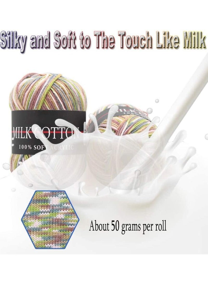 Y&D Crochet Yarn Multicolored, Acrylic Soft Hand Knitting for and Crafts, Great Garments, Sweaters, Scarves, Hats, Craft Projects 6Pcs - Image 2