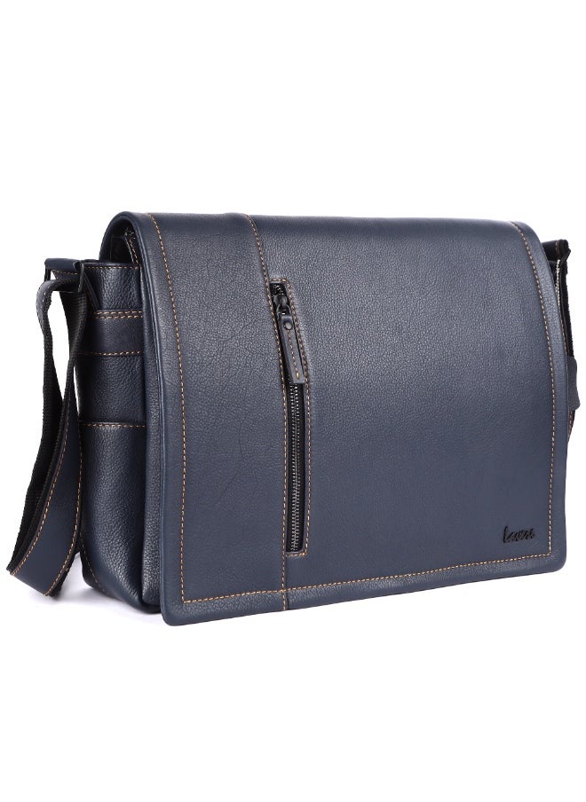 LAVERI LEATHER LAVERI Laptop Bag for Men - Leather Messenger Bag for Office - Fits up to 15 Inch Laptop - Shoulder Bag with Multiple Compartments - Executive Leather Bag for Work/Travel/Casual  - 2491  - Image 1