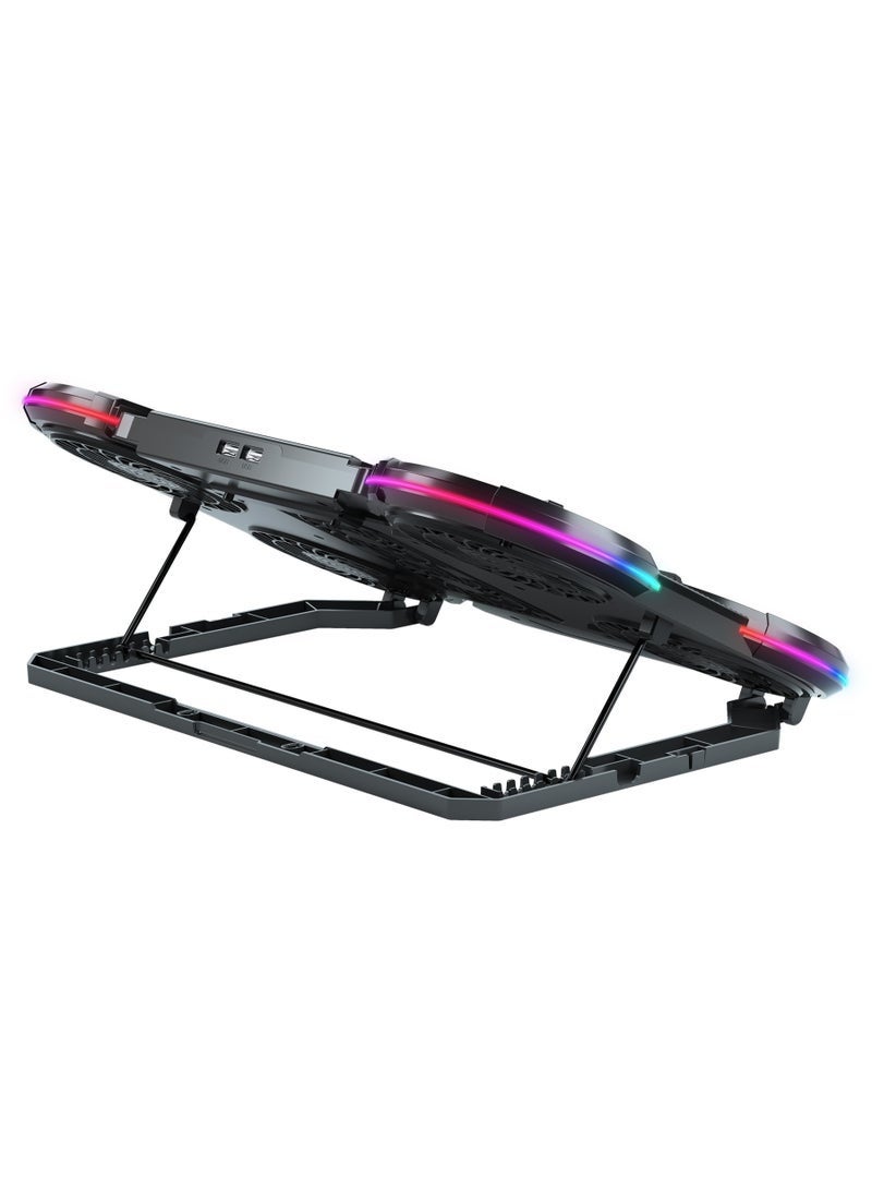 Standard ICE08 Laptop Cooler with LCD Display RGB Lighting and Adjustable Fan Control for Gaming Laptops - Image 2
