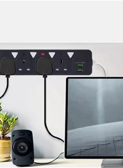 PowerMax 5-Outlet Power Strip with 2 USB Ports (3.4A) & Type-C PD - 2500W Heavy Duty Extension Cord, 3M Cable, Anti-Surge Protection - Ideal for Home/Office/Gaming (MX55 Model)  - Image 5