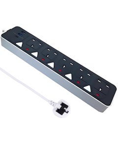 PowerMax 5-Outlet Power Strip with 2 USB Ports (3.4A) & Type-C PD - 2500W Heavy Duty Extension Cord, 3M Cable, Anti-Surge Protection - Ideal for Home/Office/Gaming (MX55 Model)  - Image 1