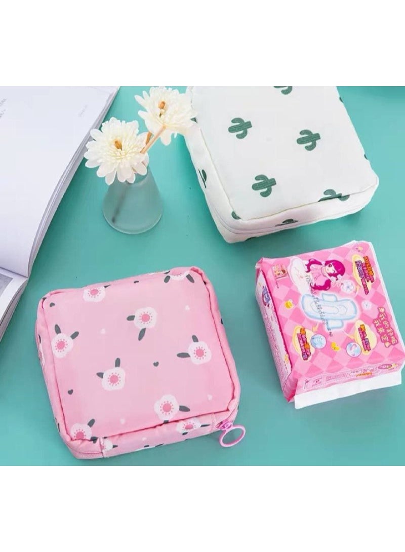 شنطة تخزين المناديل الصحية، وحامل المناديل، شنطة صحية بسوستة، شنطة فوط صحية محمولة للنساء والبنات والسيدات - Image 2