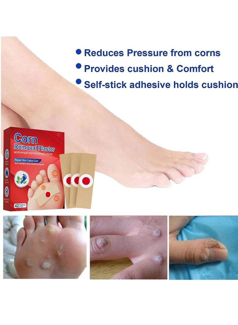 Sumifun Corn Remover Pads, Toe Corn Treatment, 42 PCS Foot Corn Remover, Toe Corn Remover, Wart Remover for Feet, Corn Removal Treatment, Corn Plasters Relief Corn Pain for Feet, Hand, Toe - Image 4