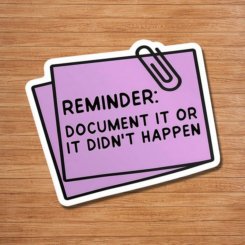 3 Inch Multicolor Pink Reminder Note Sticker PVC Self Adhesive Decal for Laptop Water Bottle - Image 1
