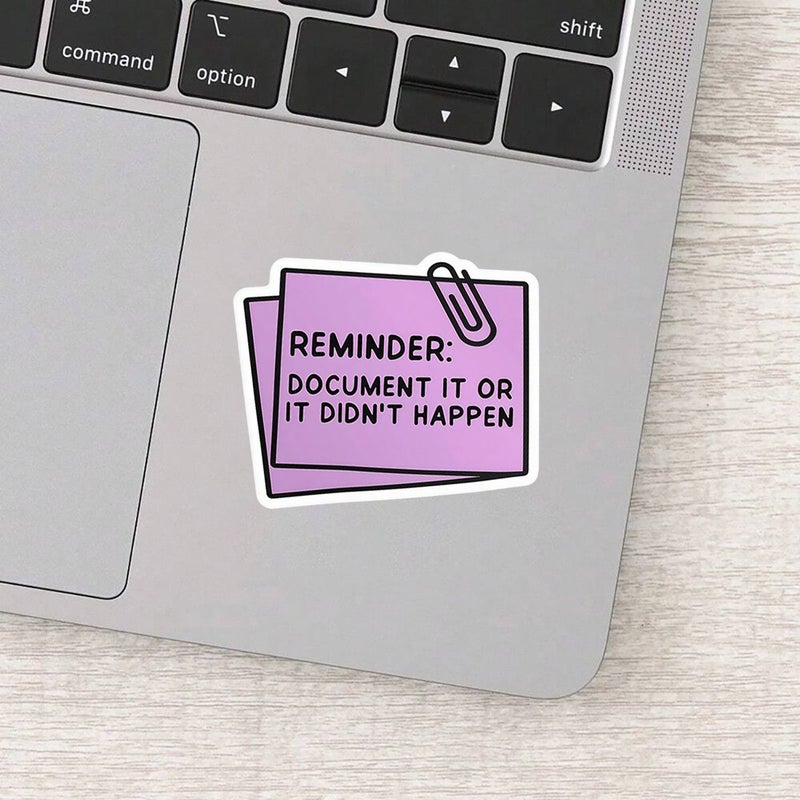 3 Inch Multicolor Pink Reminder Note Sticker PVC Self Adhesive Decal for Laptop Water Bottle - Image 3