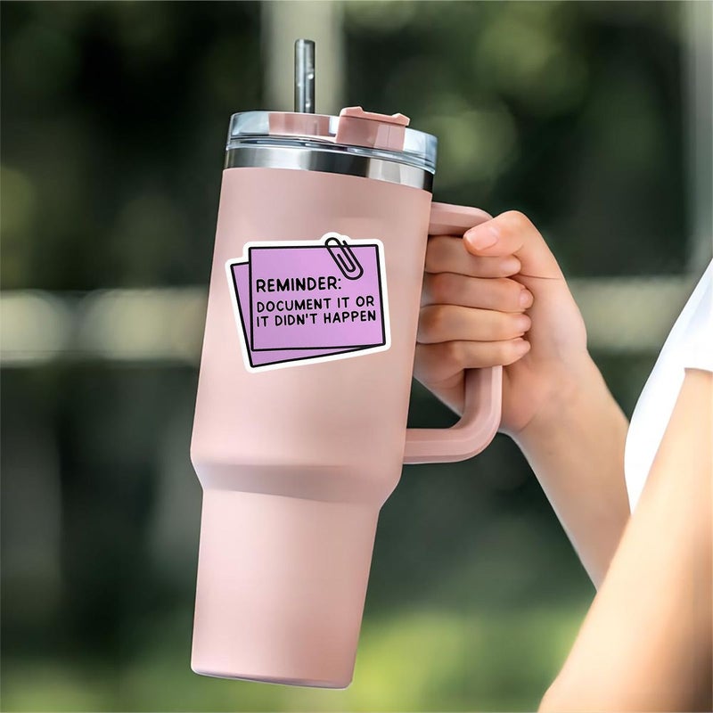 3 Inch Multicolor Pink Reminder Note Sticker PVC Self Adhesive Decal for Laptop Water Bottle - Image 4