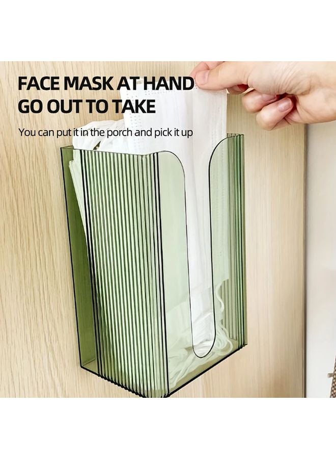 2 قطعة من علبة المناديل المربعة الحديثة المثبتة على الحائط شفافة بيضاء وسوداء منظم الحمام والمطبخ البسيط - Image 5