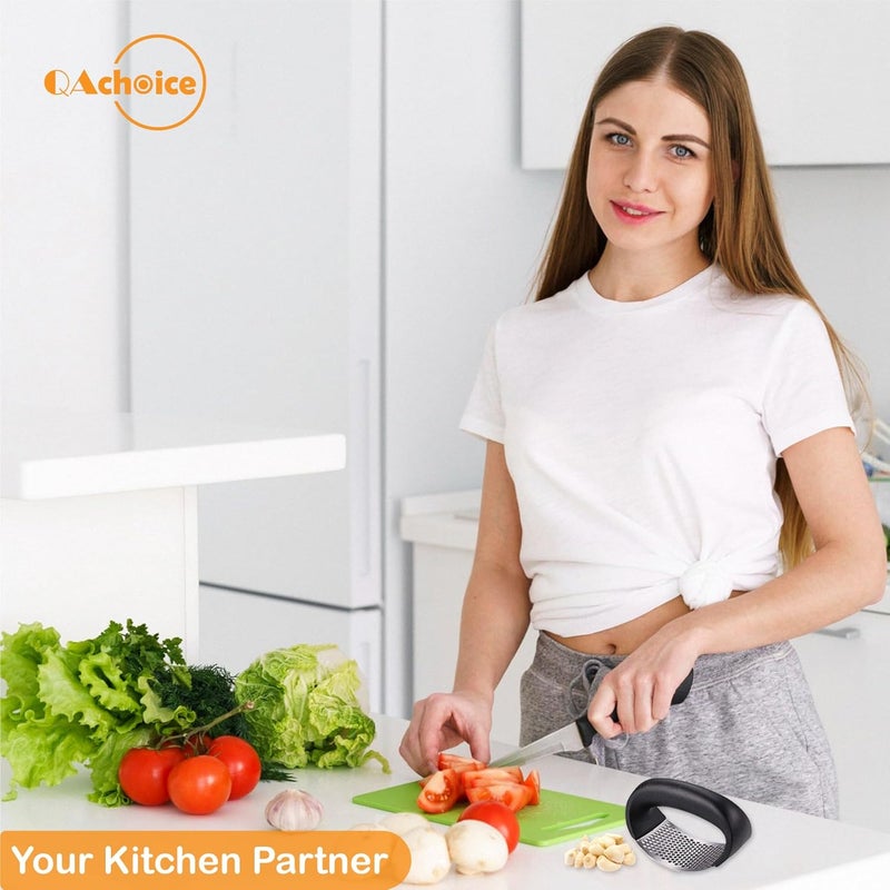 Garlic Press Stainless Steel Garlic Press Rocker Metal Garlic Mincer Washable Garlic Crusher Kitchen Garlic Chopper Kitchen Stuff Kitchen Gadgets  - Image 2
