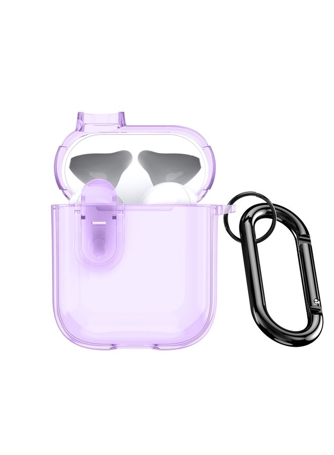 Raxoom Case Cover For AirPods 1/2 DUX DUCIS PECL Series Split Transparent Earphone Case with Hook Purple
