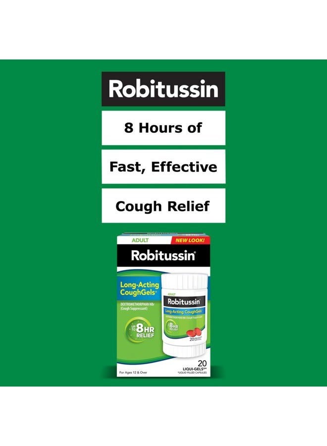 Robitussin Long-Acting CoughGels, Cough Medicine, 20 Liqui-Gels - Image 3