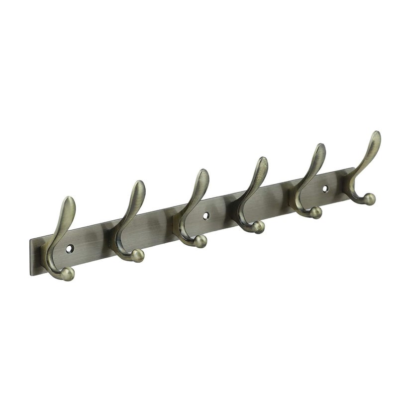 Excellent t Stainless Steel 12Pin Bathroom Cloth Hanger Door Wall Robe Hooks Rail for Hanging Keys Clothes Towel 40 Cms 6 Pin Antique Pack of 1 - Image 1