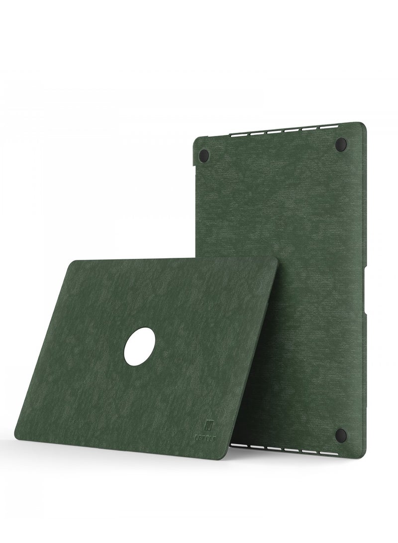 LEVELO Macbook Air 15.3inch Gevena Leather / Lightweight and Ultra-Thin / Precise Cutouts - Dark Green - Image 2