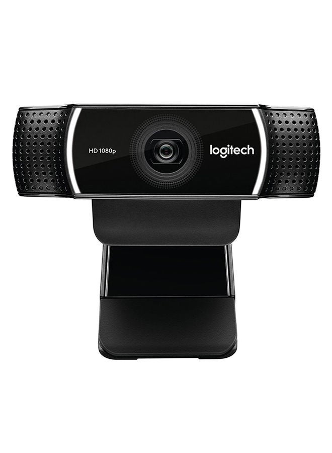 لوجيتيك كاميرا ويب C922 Pro Stream، HD 1080p/30fps أو HD 720p/60fps بث فائق السرعة، صوت ستيريو، تصحيح الضوء عالي الدقة، تركيز تلقائي، لليوتيوب، Twitch، XSplit، الكمبيوتر الشخصي/Mac/الكمبيوتر المحمول/Macbook/الكمبيوتر اللوحي أسود أسود - Image 2