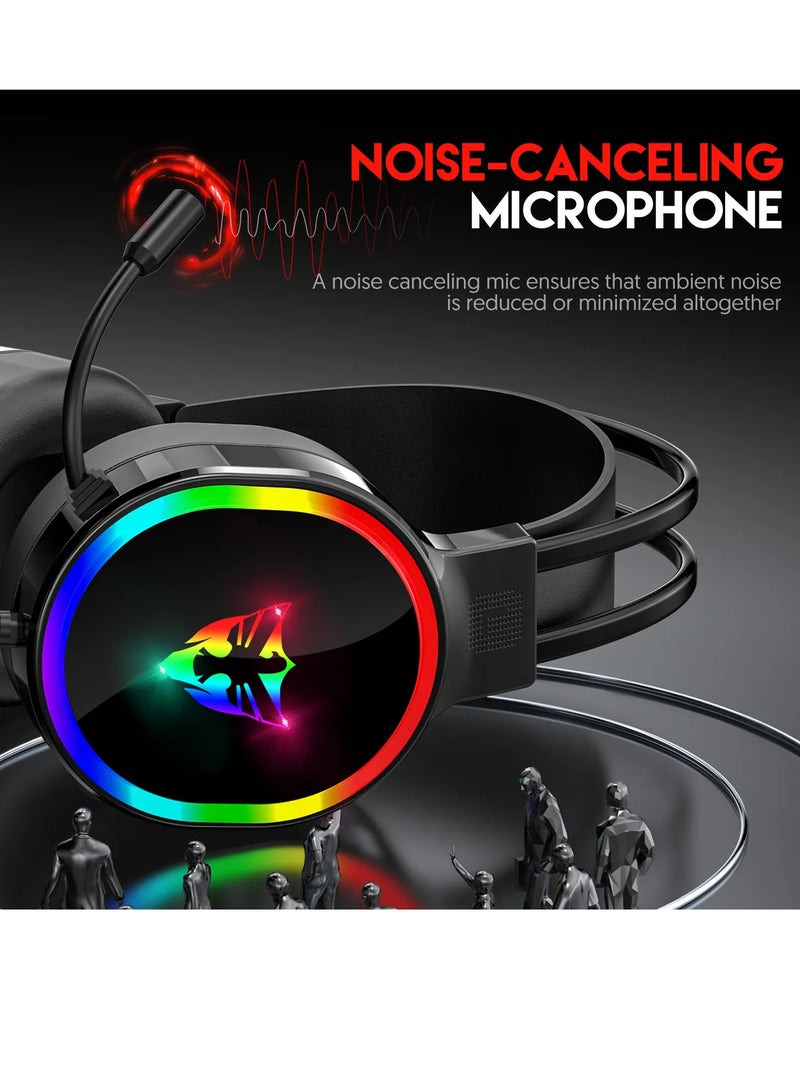 ار جي بي سماعة رأس ميكروفون مضيئة للألعاب G607 RGB - Image 3