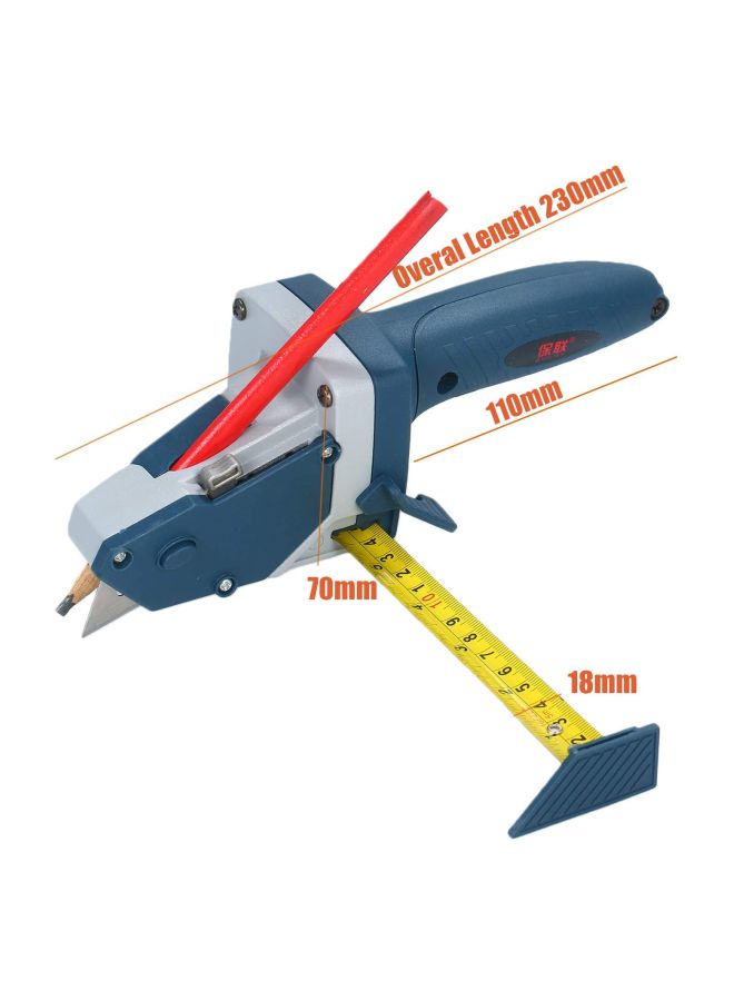 NIBEMINENT All-In-One Gypsum Cutting Tool With Measuring Tape Blue/Grey/Yellow 23x8cm - Image 4