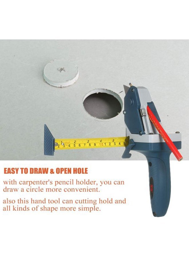NIBEMINENT All-In-One Gypsum Cutting Tool With Measuring Tape Blue/Grey/Yellow 23x8cm - Image 2