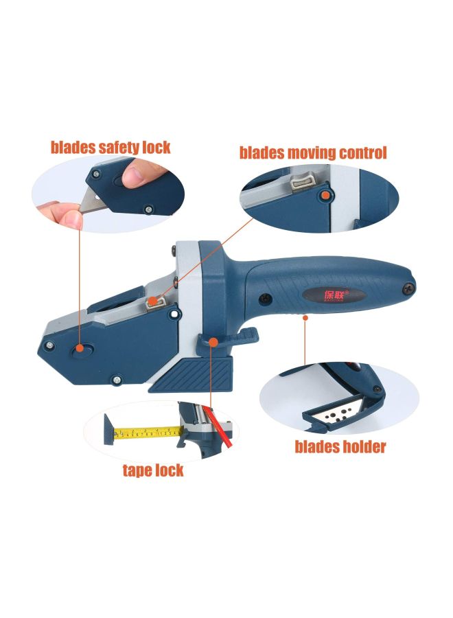NIBEMINENT All-In-One Gypsum Cutting Tool With Measuring Tape Blue/Grey/Yellow 23x8cm - Image 3