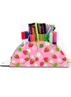 KutuTR Wooden Vip Flower Series Desktop Pen Holder Organizer with Rainbow Ruler Mounted Boxed  - Image 1