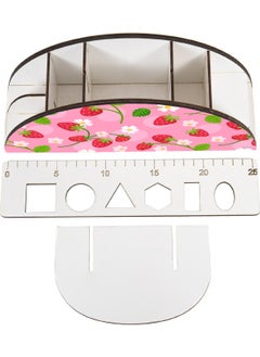 KutuTR Wooden Vip Flower Series Desktop Pen Holder Organizer with Rainbow Ruler Mounted Boxed  - Image 3