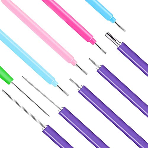 Pimoys 12 Pack Paper Quilling Tools Slotted Kit, Different Sizes Rolling Curling Quilling Needle Pen Paper Cardmaking Project Tools Set for Paper Flowers - Image 2