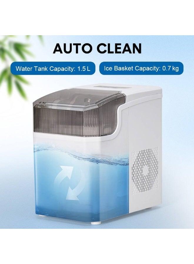 SLIVERS CRIEST 150W Portable Ice Maker Machine, Fast 6–10 Minute Ice Making, 12–15kg Daily Capacity, Automatic Cleaning, Adjustable Bullet Ice Size, 1.5L Water Tank, Compact Countertop Ice Maker for Home, Kitchen, Office and Events - Image 3