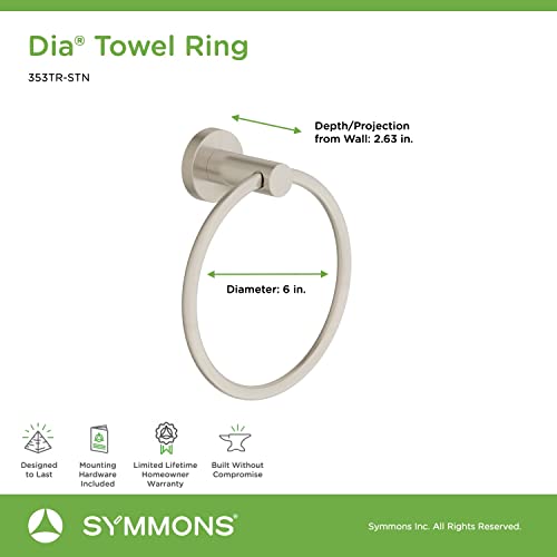 Symmons 353TR-STN Dia Wall-Mounted Towel Ring in Satin Nickel - Image 5