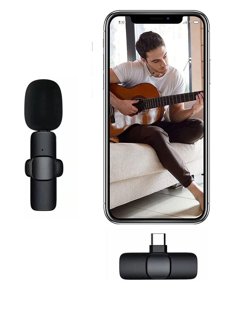 Wireless Lavalier Microphone for Type-C, Plug & Play Lapel Clip-on Mini Mic for gaming Video Recording - Noise Reduction Bluetooth - Image 1