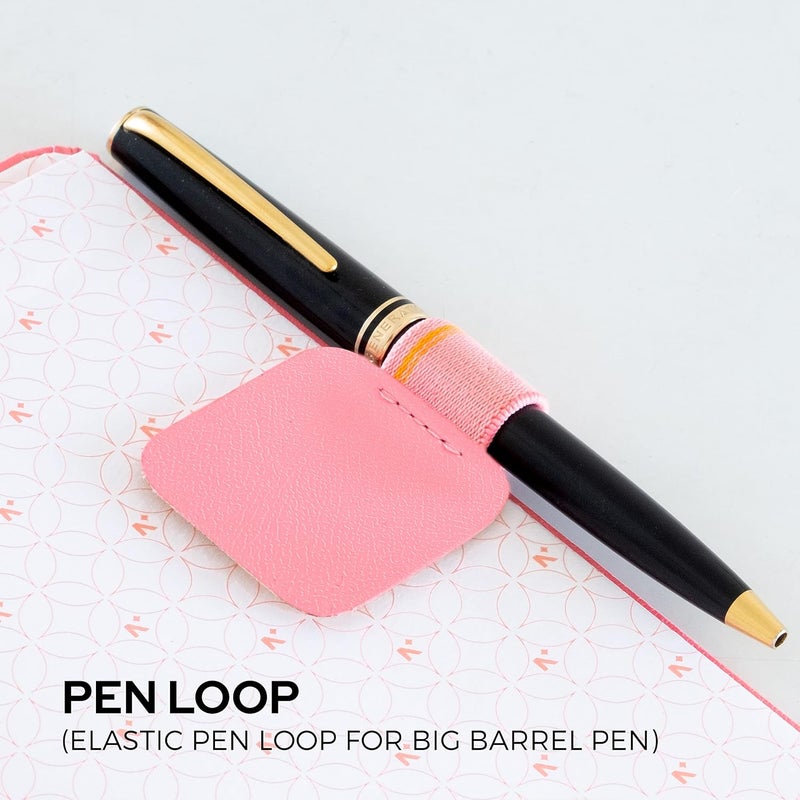 NEORAH —Pen Loop for Diaries,Planners,journals,notebooks| Pack of 2|Self Adhesive Pen Loop|Peel & Stick|Elastic Loop for Pen Even for Big Barrels |Durable Vegan Leatherette - Size(5.5 x4 cm) – Pink - Image 3