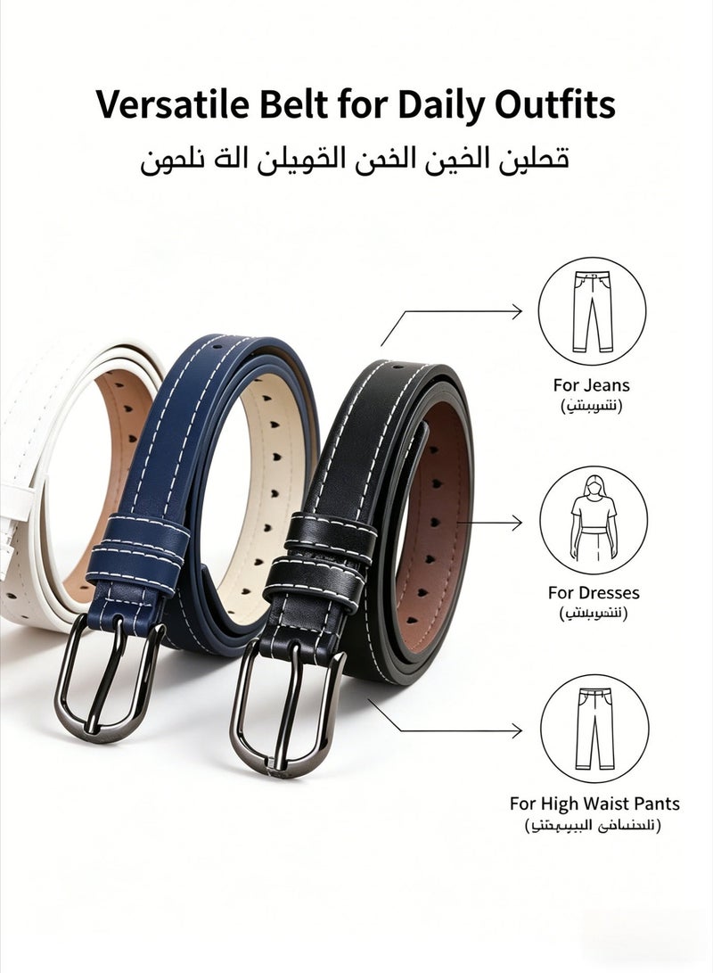 3 أحزمة خصر متعددة الوظائف جديدة للنساء، لا حاجة للثقب، مجوفة بالكامل، متعددة الألوان وعصرية وبسيطة - Image 2