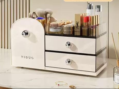 Azelf Cosmetic Storage Box Desktop Skincare Finishing Box Dressing Table Lipstick Storage Rack Elegant look Asthetic view - Image 1