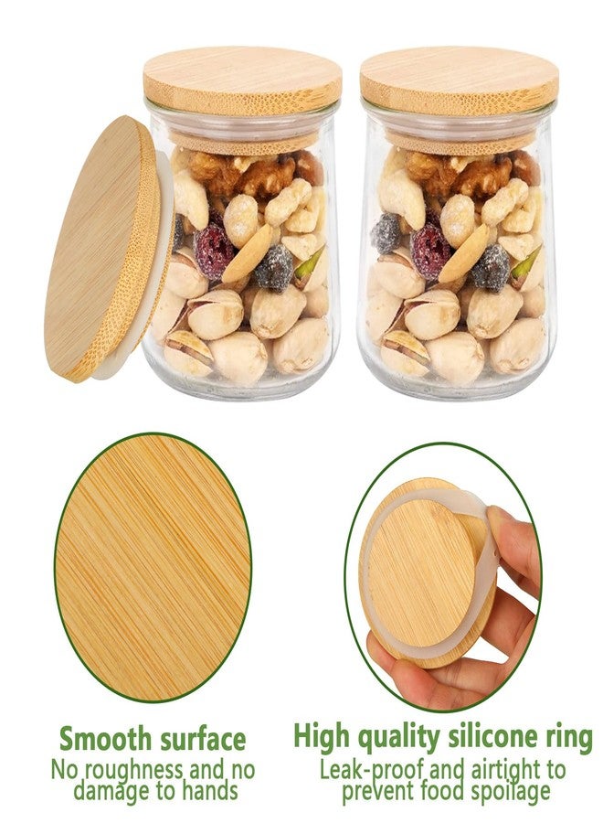 MIVIDE 24 Pack Yogurt Jar Lids Set, Natural Bamboo Oui Yogurt Jar Lids with Silicone Sealing Ring, Reusable Wooden Jar Lids for Mugs and Jars - Image 4