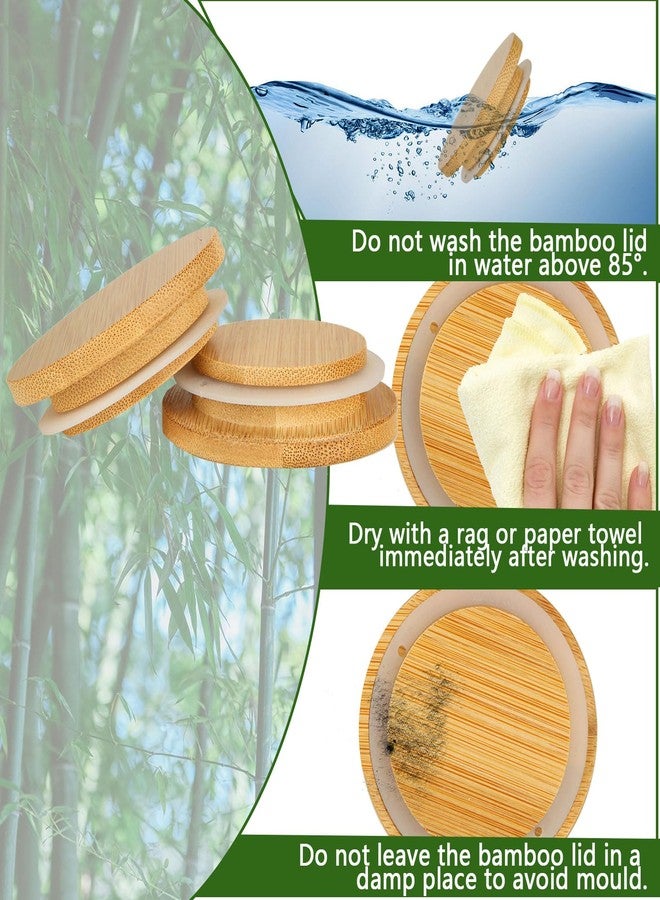 MIVIDE 24 Pack Yogurt Jar Lids Set, Natural Bamboo Oui Yogurt Jar Lids with Silicone Sealing Ring, Reusable Wooden Jar Lids for Mugs and Jars - Image 5
