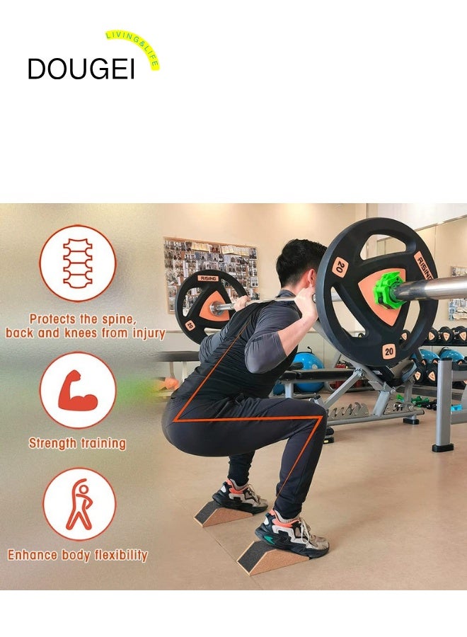 DOUGEI Squat Wedge Block 2PCS Non Slip Professional Ramp, Platform for Heel Elevated Squats and Calf Raises - Image 2