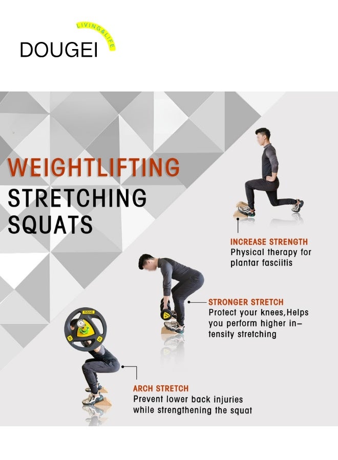 DOUGEI Squat Wedge Block 2PCS Non Slip Professional Ramp, Platform for Heel Elevated Squats and Calf Raises - Image 4