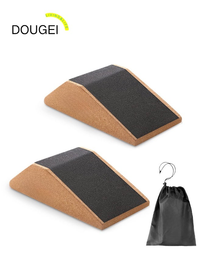 DOUGEI Squat Wedge Block 2PCS Non Slip Professional Ramp, Platform for Heel Elevated Squats and Calf Raises - Image 1