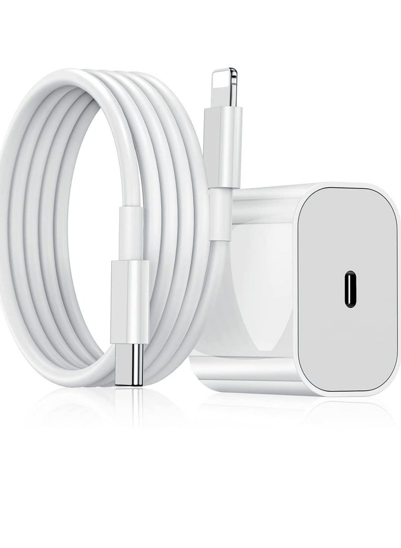 Generic 20W Fast iPhone Charger PD 3.0 USB C Charger Adapter with USB C Cable Compatible for iPhone Charger 13, 12, 11, Mini, X Series and Later (Charger) - Image 1