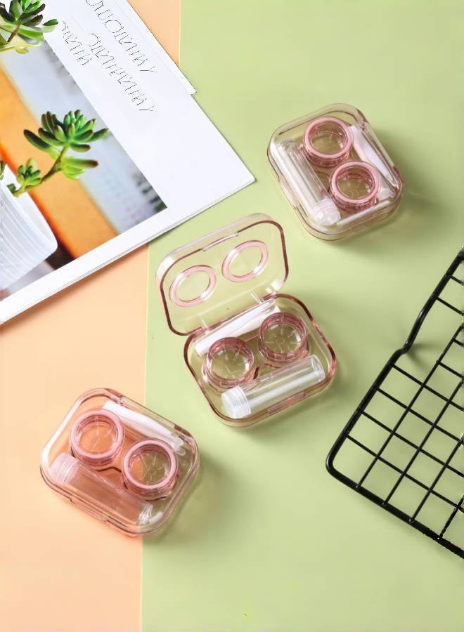 3 Piece Clear Contact Lens Case Flip Lid, Leakproof Contact Lens Case Holder, Cute Contact Lens Kit with Tweezer Removal Tool Solution Bottle, Suitable for Travel and Home Use, 3 Colors - Image 5