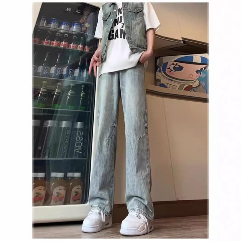 Unisex Classic Denim Jeans Loose Fit Daily Outdoor Wear - Image 4
