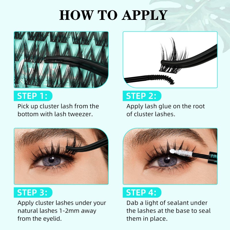 AMZGIRL LASH Lash Clusters Kit 140pcs Manga Lash Extension Kit Anime Cluster Lashes Natural Look with Waterproof Lash Bond and Seal, Lash Tweezer with Wet Look Ultra-Thin Band Anime Lashes(Puppy-Kit,C-10-18mm) - Image 5