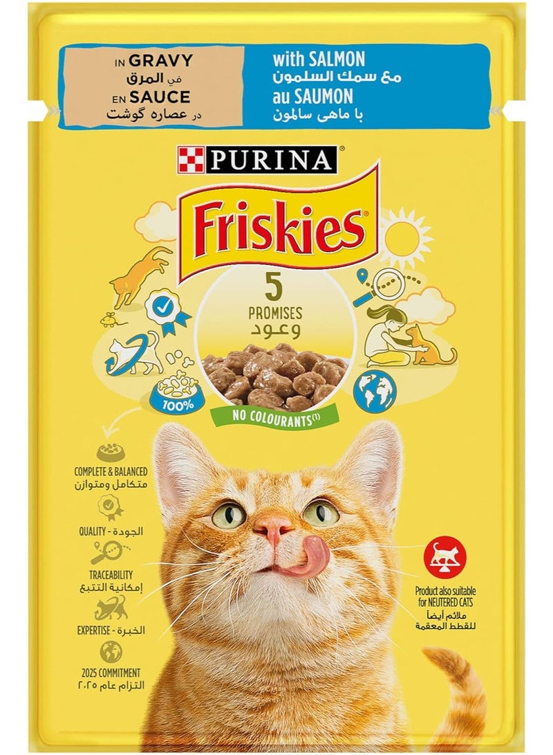 Friskies Salmon Chunks in Gravy Wet Cat Food, 85g - Image 1